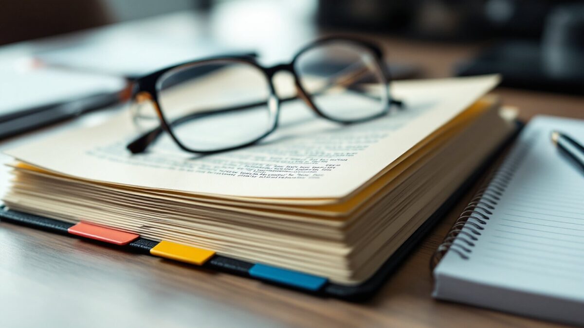 A franchise disclosure document with its sections tabbed for review