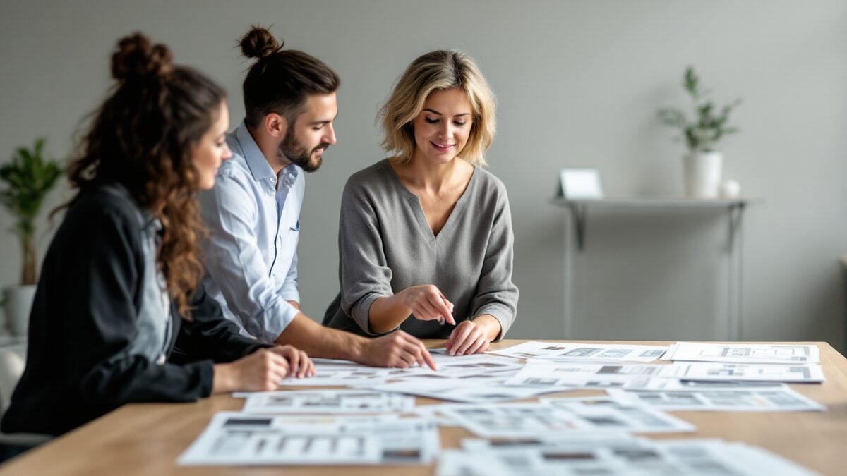 A founder and her team mapping out how the business runs